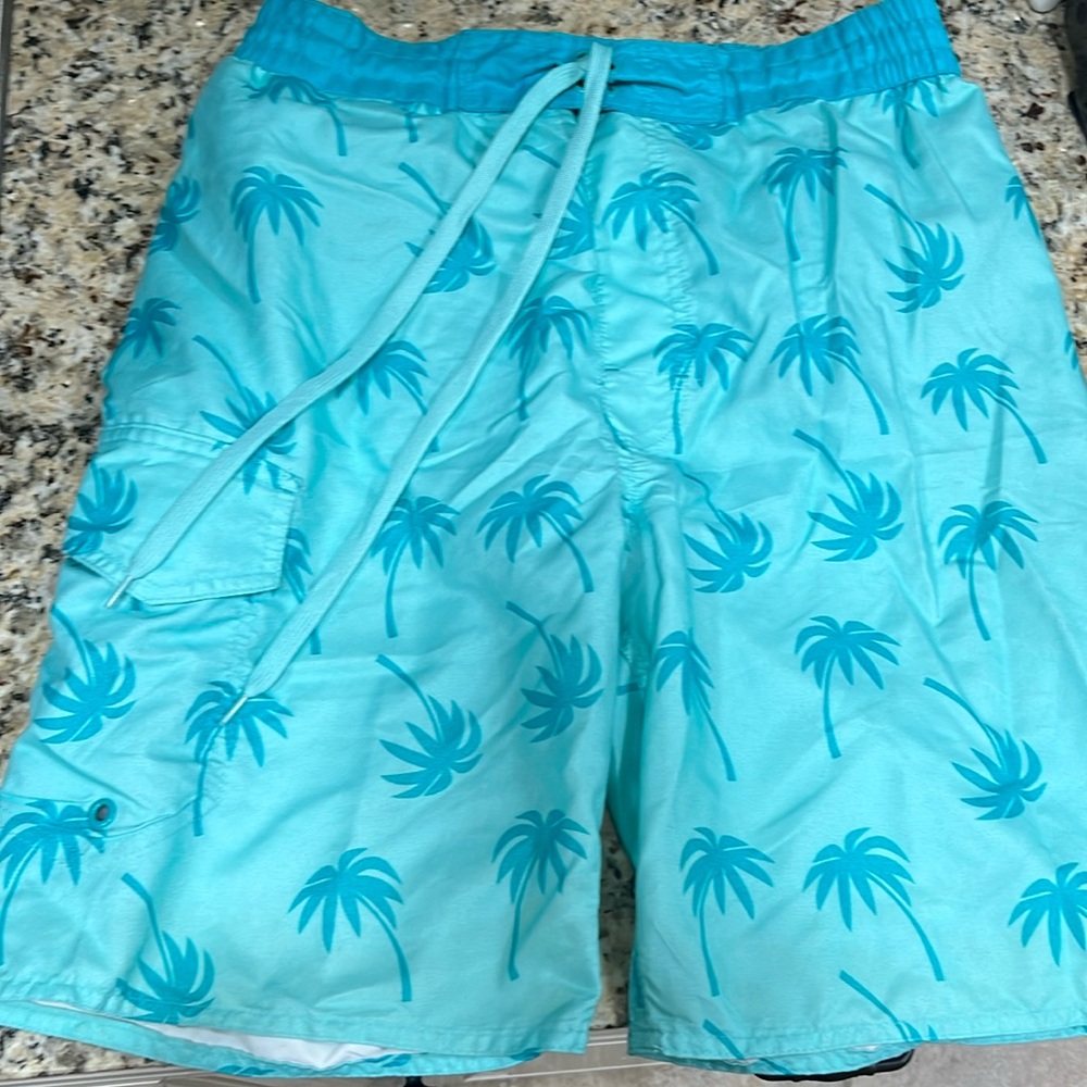 Palm tree swim trunks